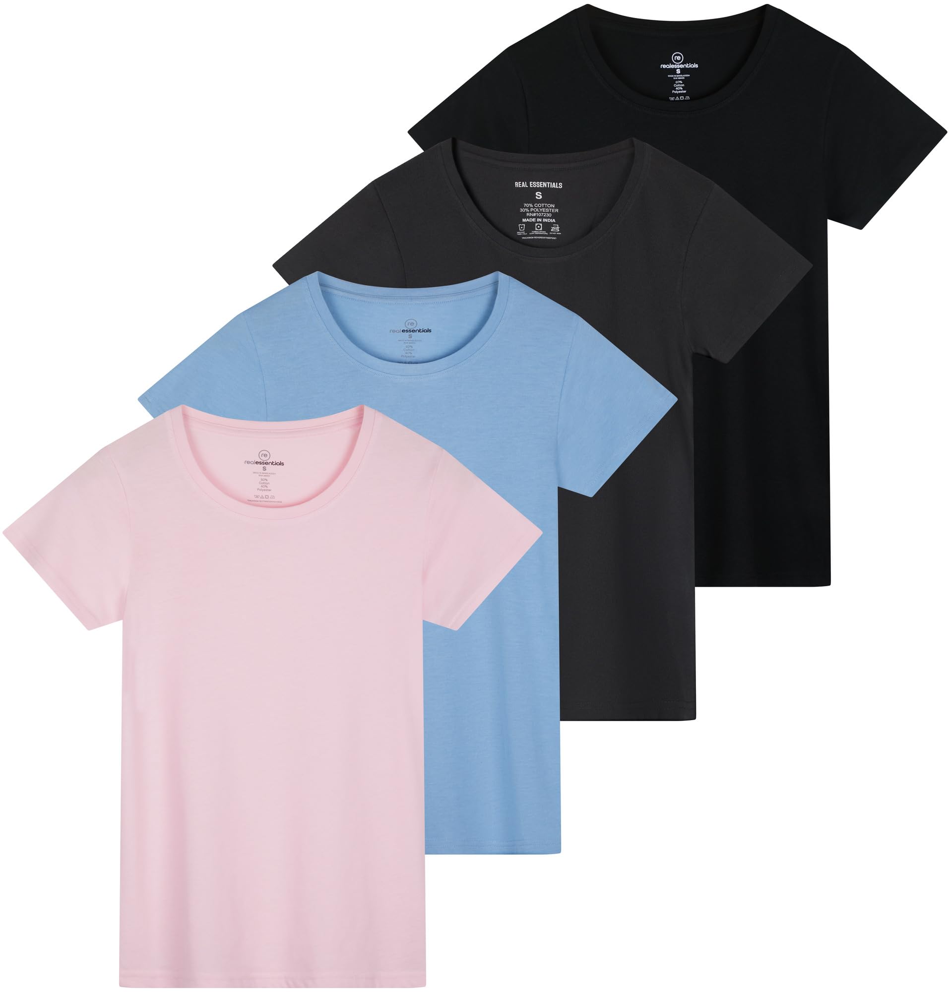 Essentials Women's Classic Crew Tee 4-Pack - Women's T Shirt by Handbags Specialist Headquarter | Available at Handbags Specialist Headquarter