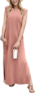 Women's Casual Maxi Dress with Pockets