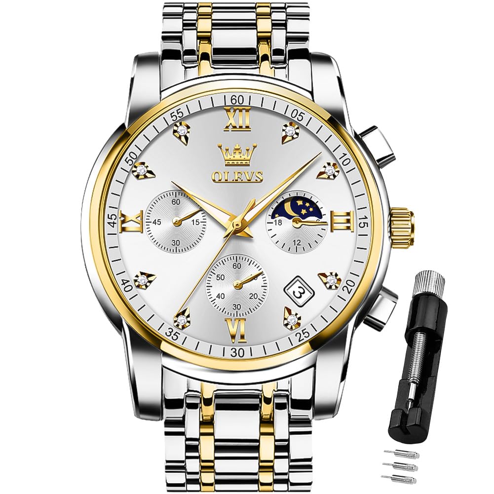 AzureGleam: Elite Men's Diamond Steel Watch