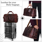 Leather Travel Duffel Bag for Men & Women