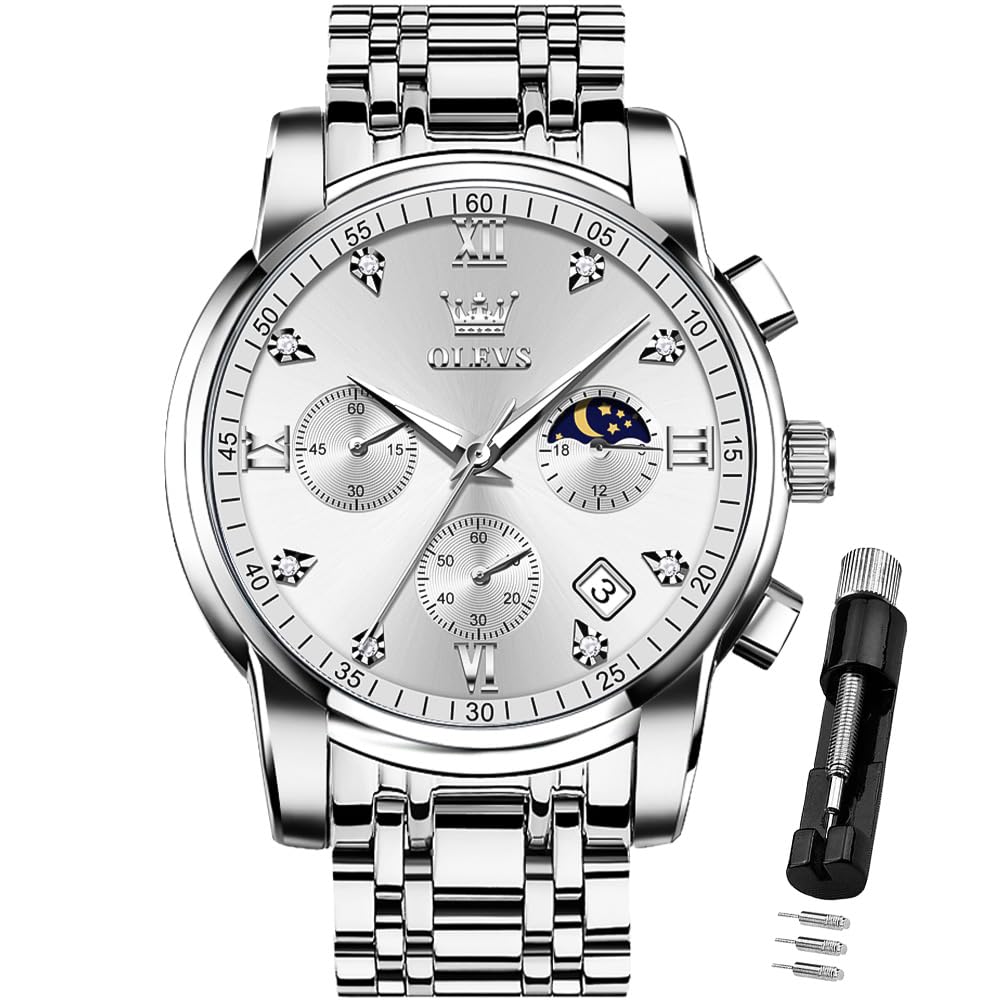 AzureGleam: Elite Men's Diamond Steel Watch