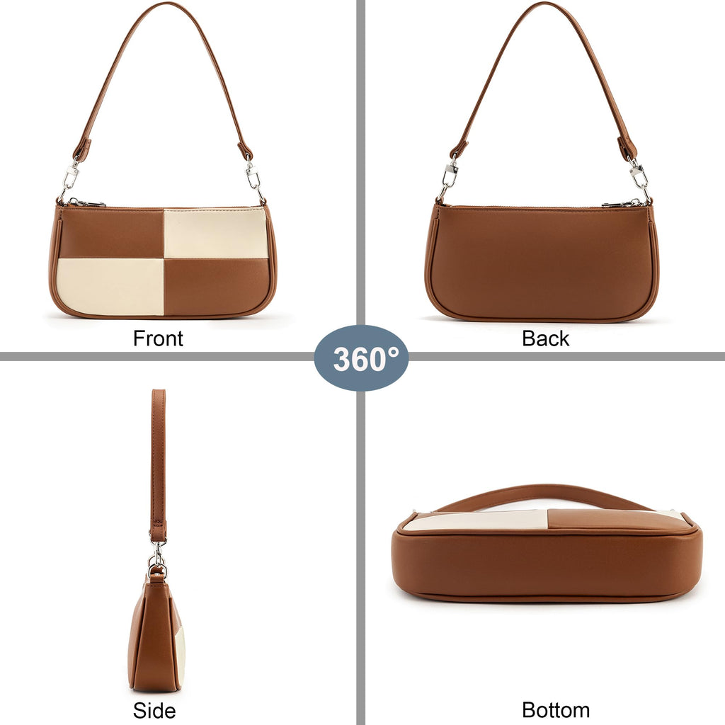 Retro Vegan Leather Shoulder Bag -  by Handbags Specialist Headquarter | Available at Handbags Specialist Headquarter