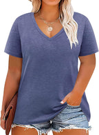 Floral V-Neck Plus Size Tunic Tops for Women - Women's T Shirts by Handbags Specialist Headquarter | Available at Handbags Specialist Headquarter