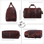 Leather Travel Duffel Bag for Men & Women