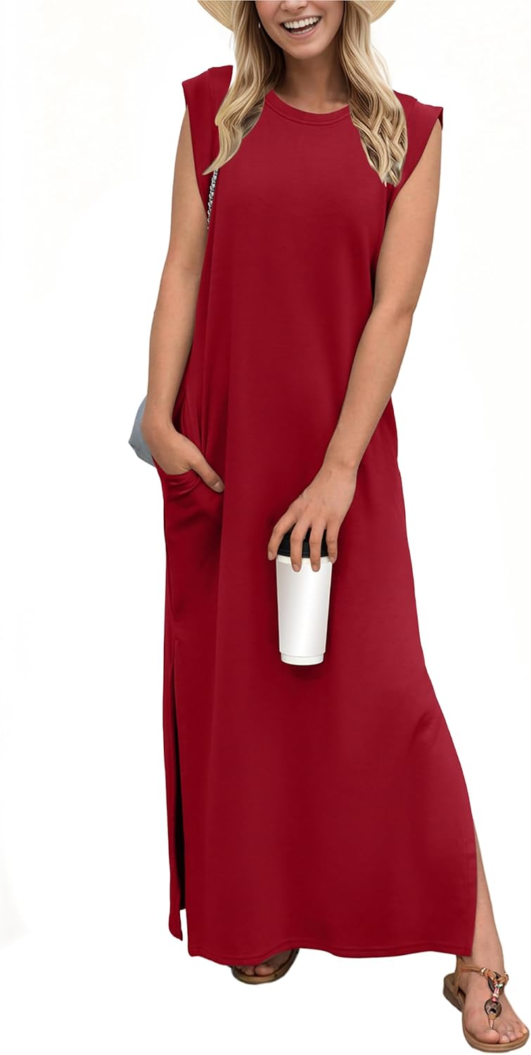 Women's Casual Maxi Dress with Pockets