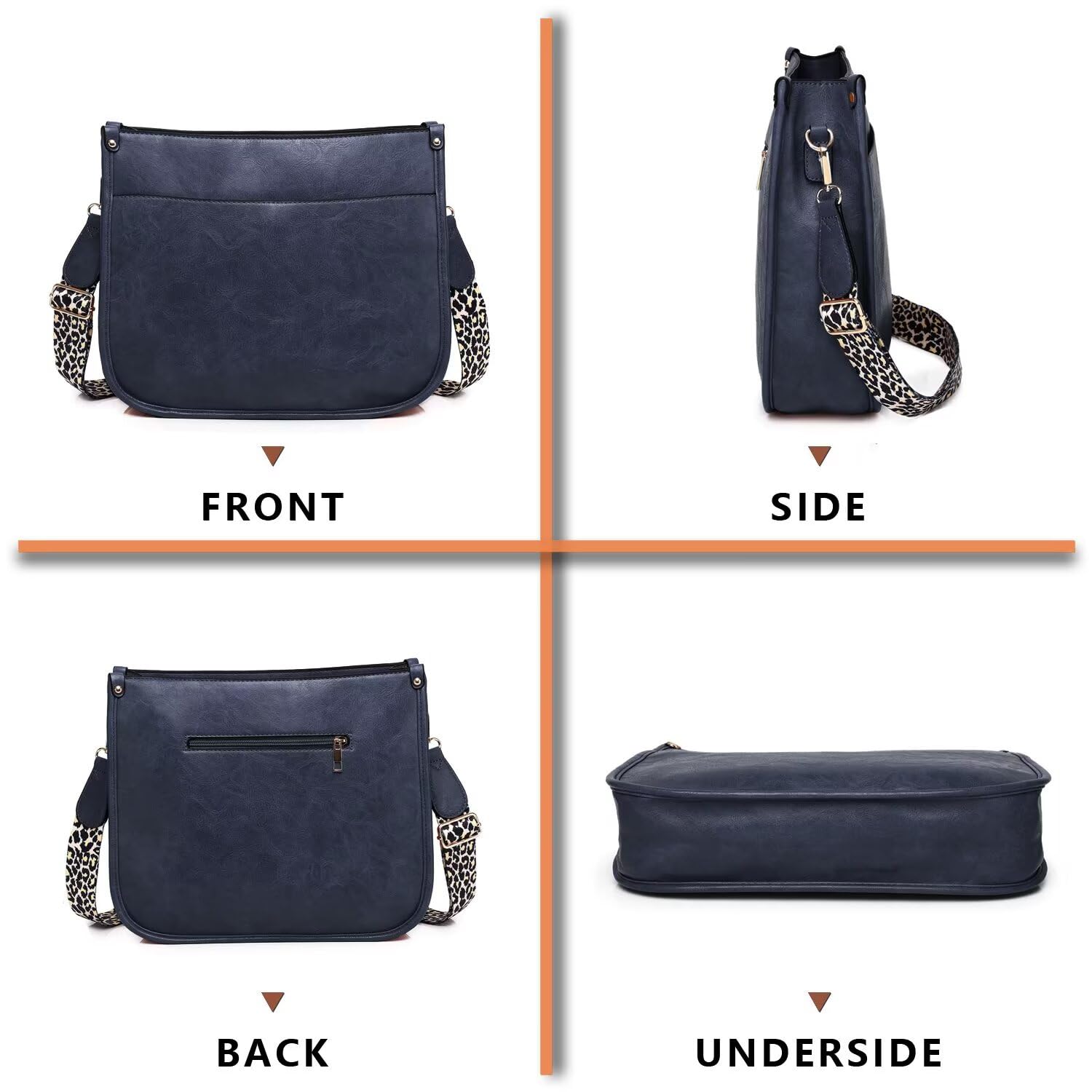 AUYOCO Chic Vegan Leather Crossbody Bag with Strap -  by Handbags Specialist Headquarter | Available at Handbags Specialist Headquarter