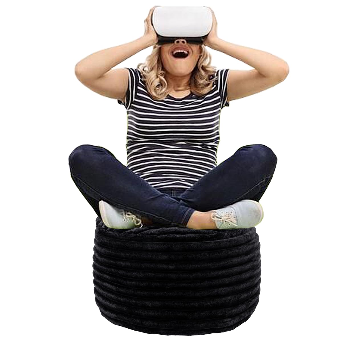 VersaPouf: Unstuffed Ottoman & Foot Rest Cover - Decor by Handbags Specialist Headquarter | Available at Handbags Specialist Headquarter