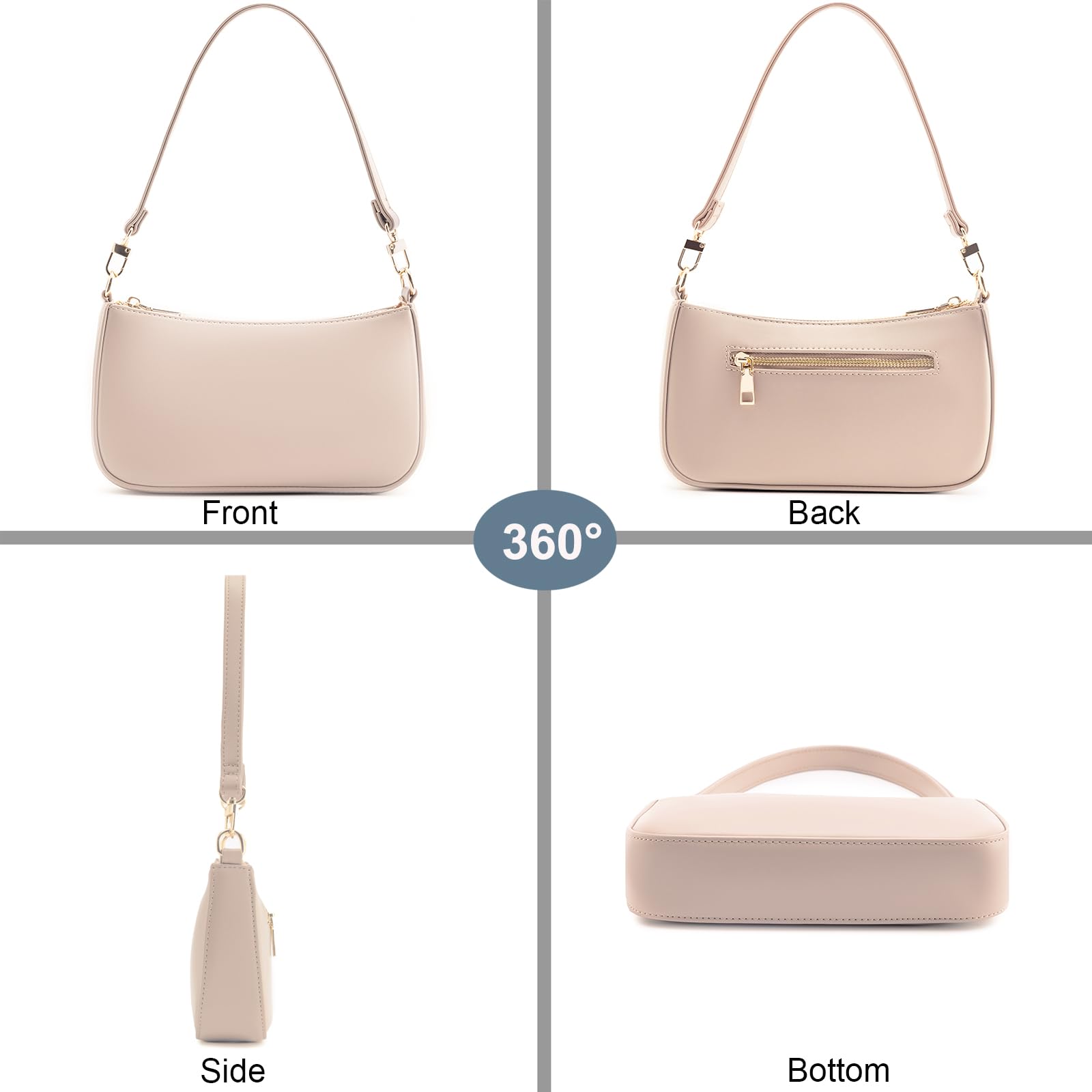 Retro Vegan Leather Shoulder Bag -  by Handbags Specialist Headquarter | Available at Handbags Specialist Headquarter