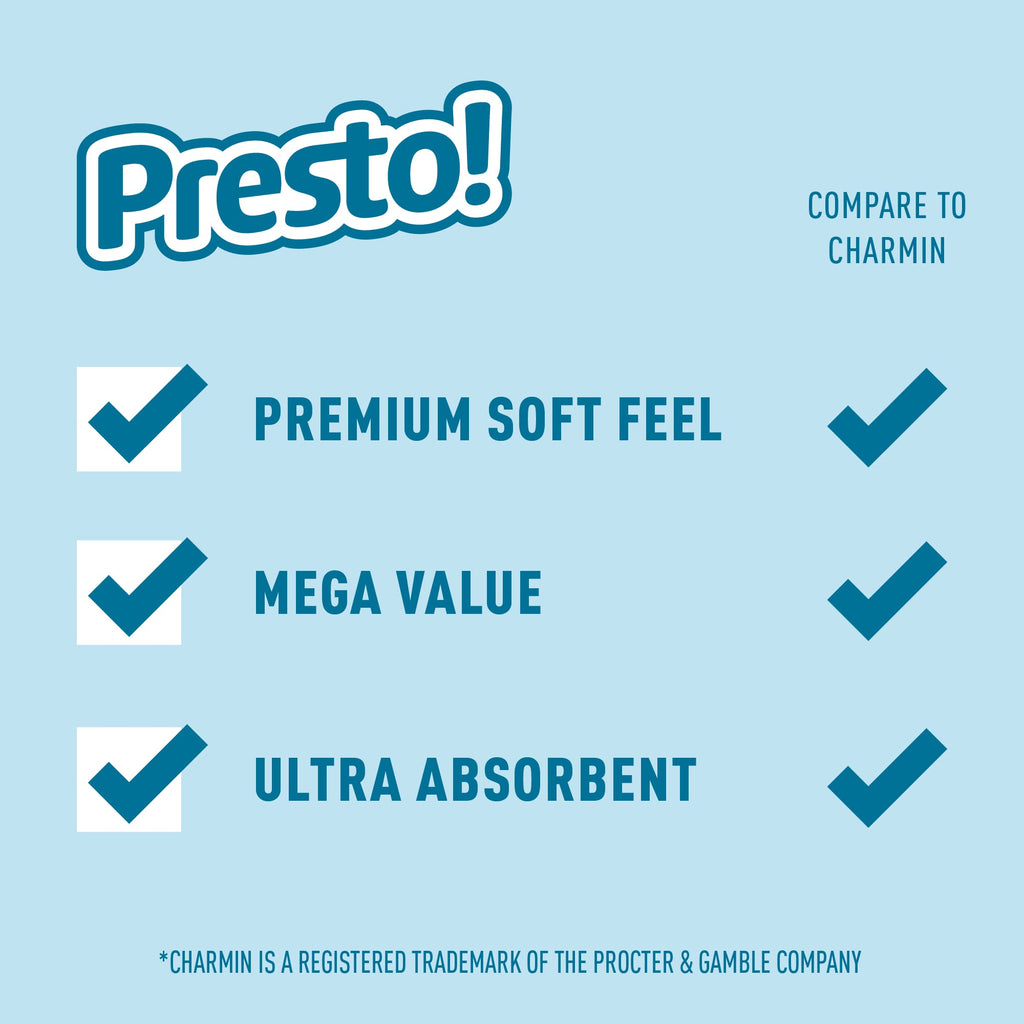 Presto! Ultra-Soft 2-Ply Family Mega Rolls Pack -  by Handbags Specialist Headquarter | Available at Handbags Specialist Headquarter