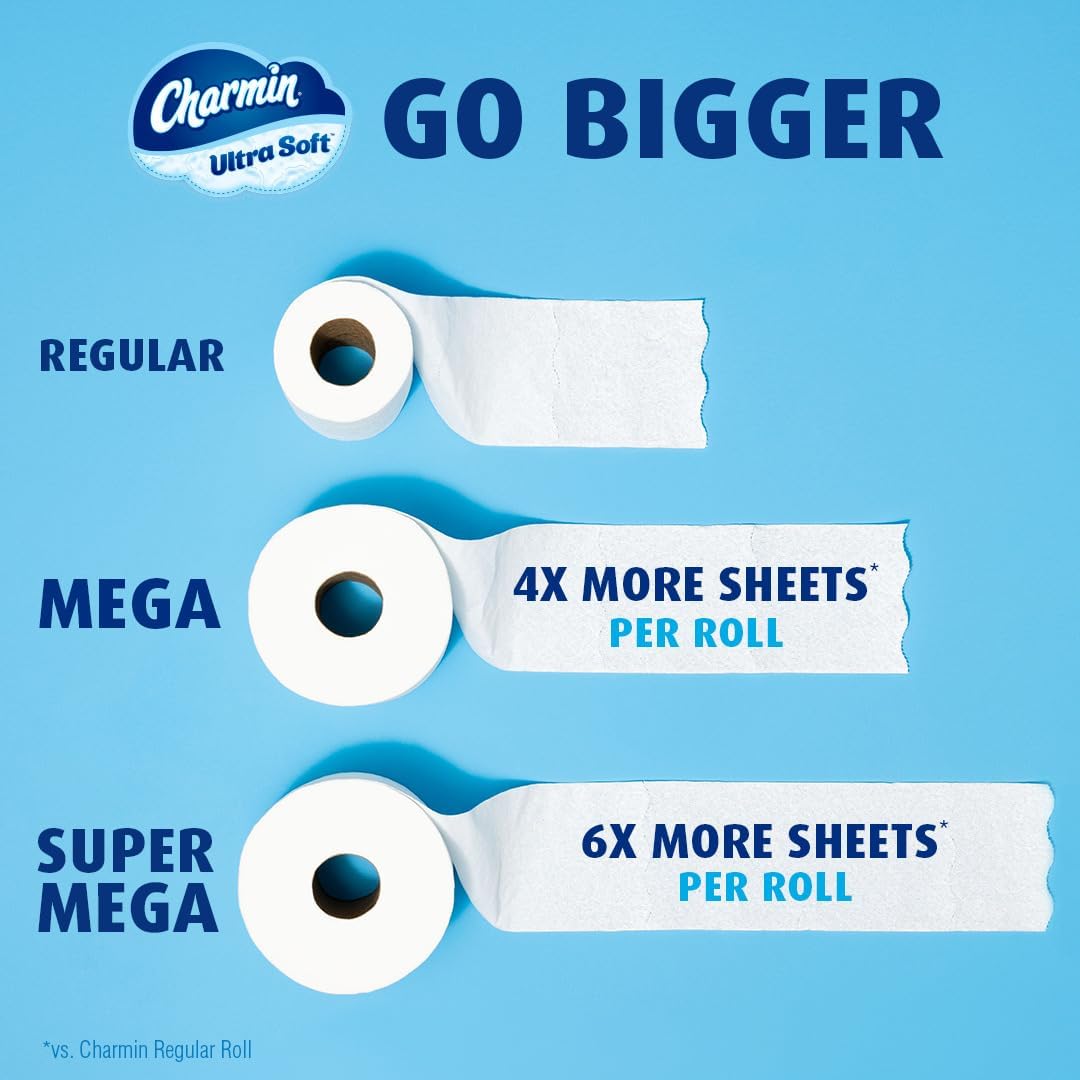 Charmin Cloud Soft: 6 Mega = 24 Regular Rolls - Toilet Paper by Handbags Specialist Headquarter | Available at Handbags Specialist Headquarter