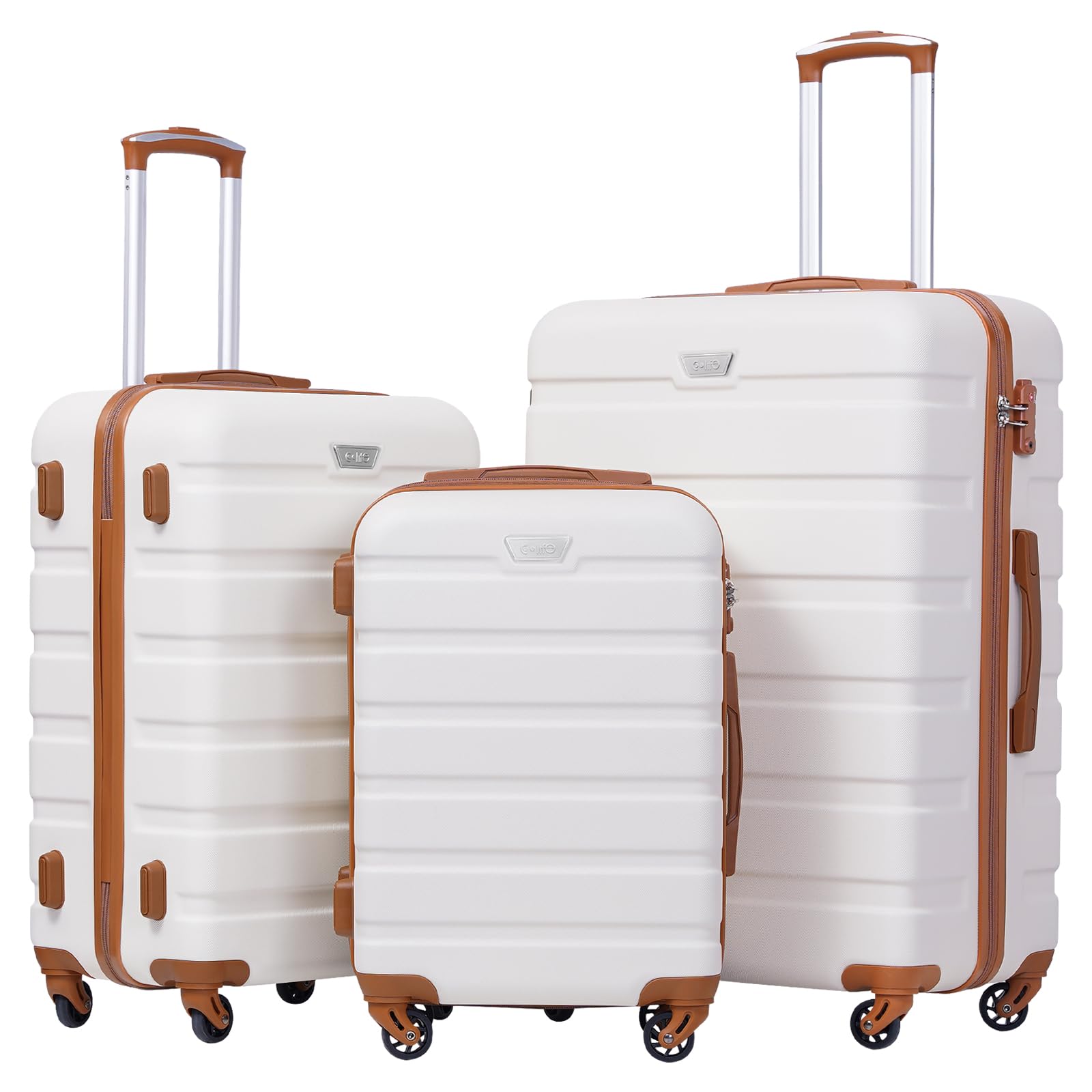 Coolife 3-Piece Hardshell Luggage Set - Navy