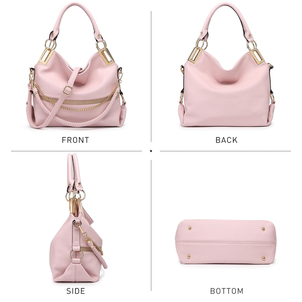 Dasein Luxe Vegan Hobo Bag with Rhinestones - Bucket Bag by Handbags Specialist Headquarter | Available at Handbags Specialist Headquarter