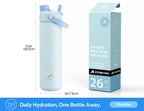 ChillKnight 26oz: Dual-Lid Leak-Proof Bottle - Water Bottles by Handbags Specialist Headquarter | Available at Handbags Specialist Headquarter