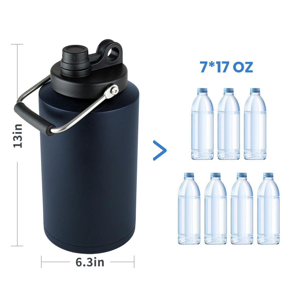 HydraGuard 128oz: Dual-Vacuum Stainless Water Jug - Water Bottles by Handbags Specialist Headquarter | Available at Handbags Specialist Headquarter