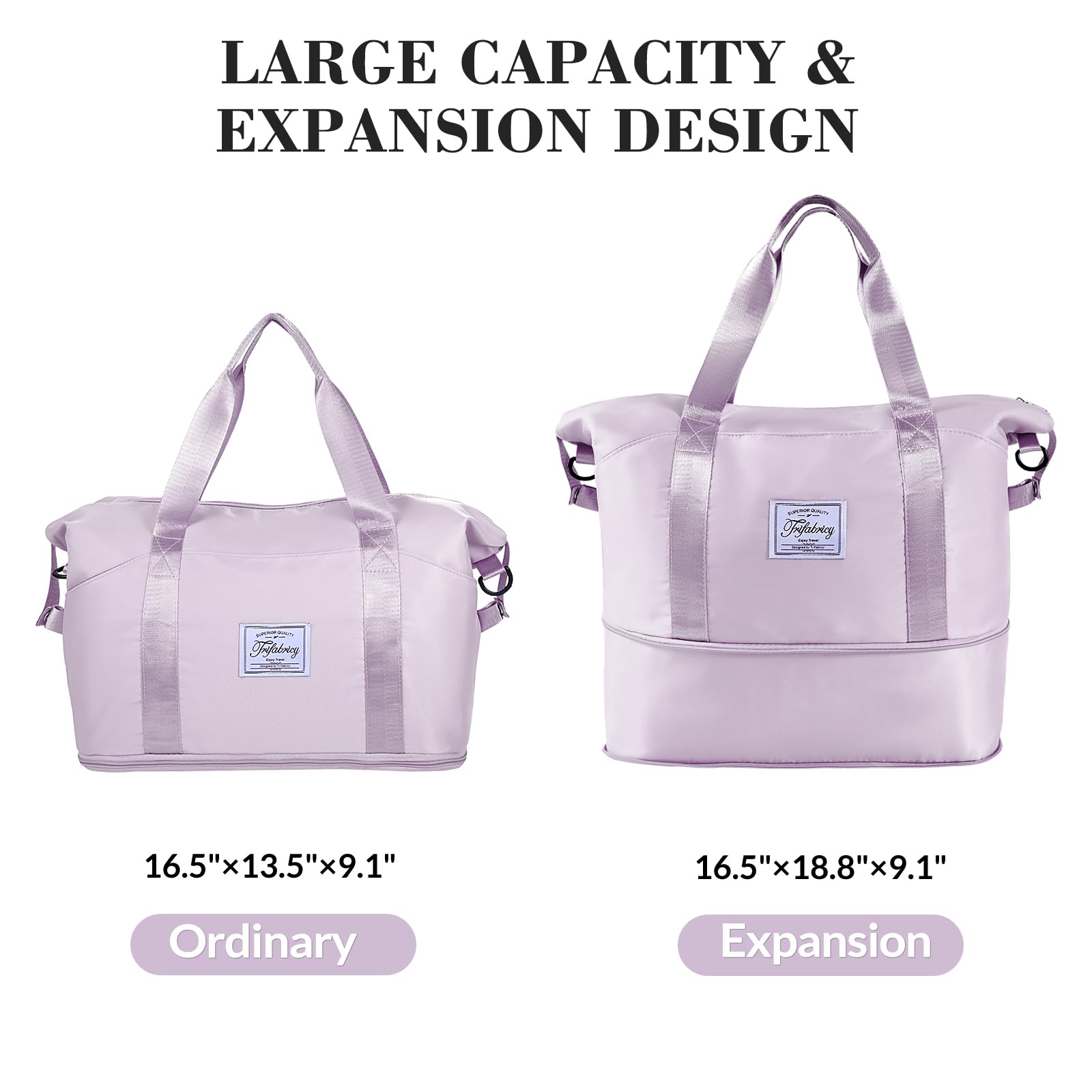 Pink Expandable Travel Duffel with Wet Pocket -  by Handbags Specialist Headquarter | Available at Handbags Specialist Headquarter