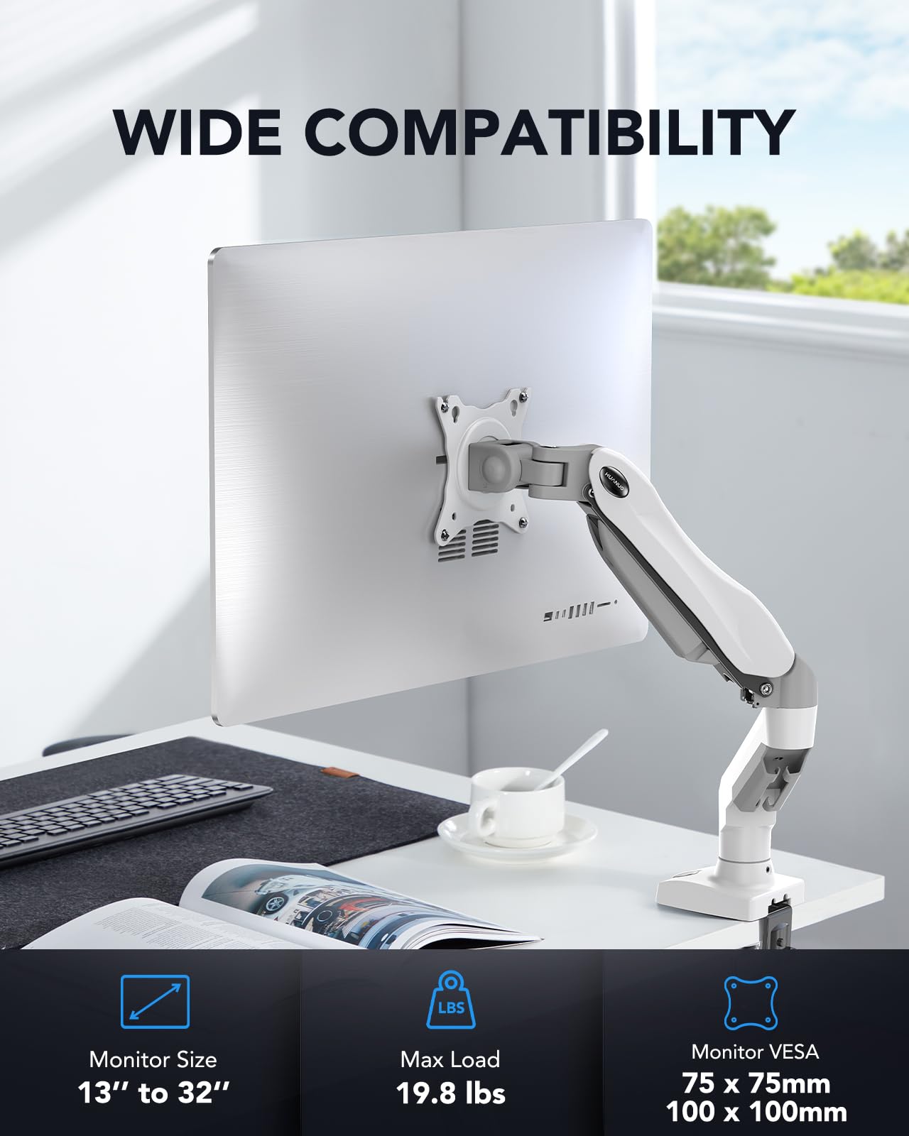 HUANUO Gas Monitor Arm - Adjustable VESA Stand - Gaming Accessories by Handbags Specialist Headquarter | Available at Handbags Specialist Headquarter