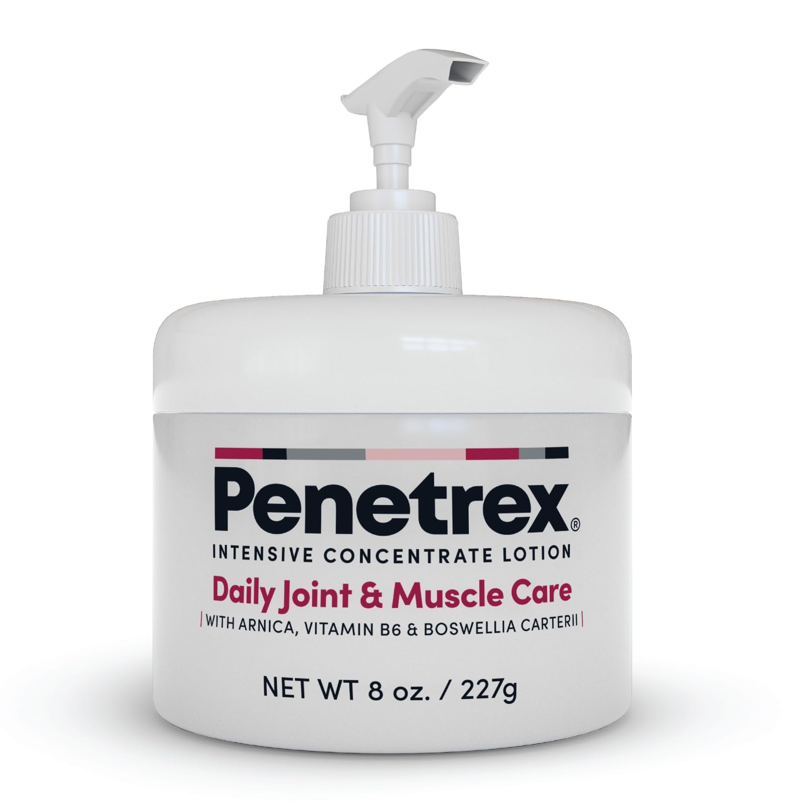 Penetrex Intensive Concentrate lotion jar with pump for daily joint and muscle care, white container. - Penetrex Cream Duo Pack - 2oz & 4oz Jars - 4 Ounce (Pack of 1) - Handbags Specialist Headquarter