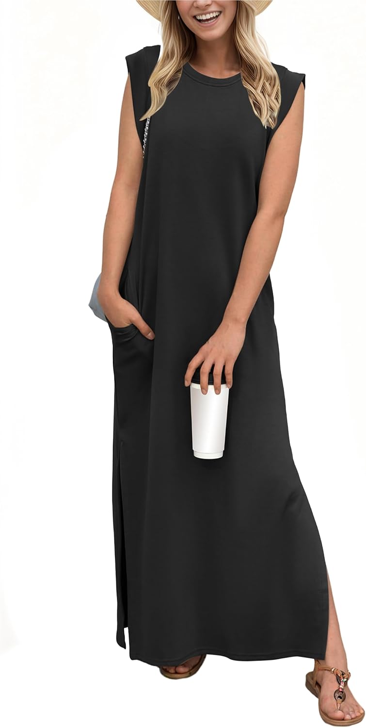 Women's Casual Maxi Dress with Pockets