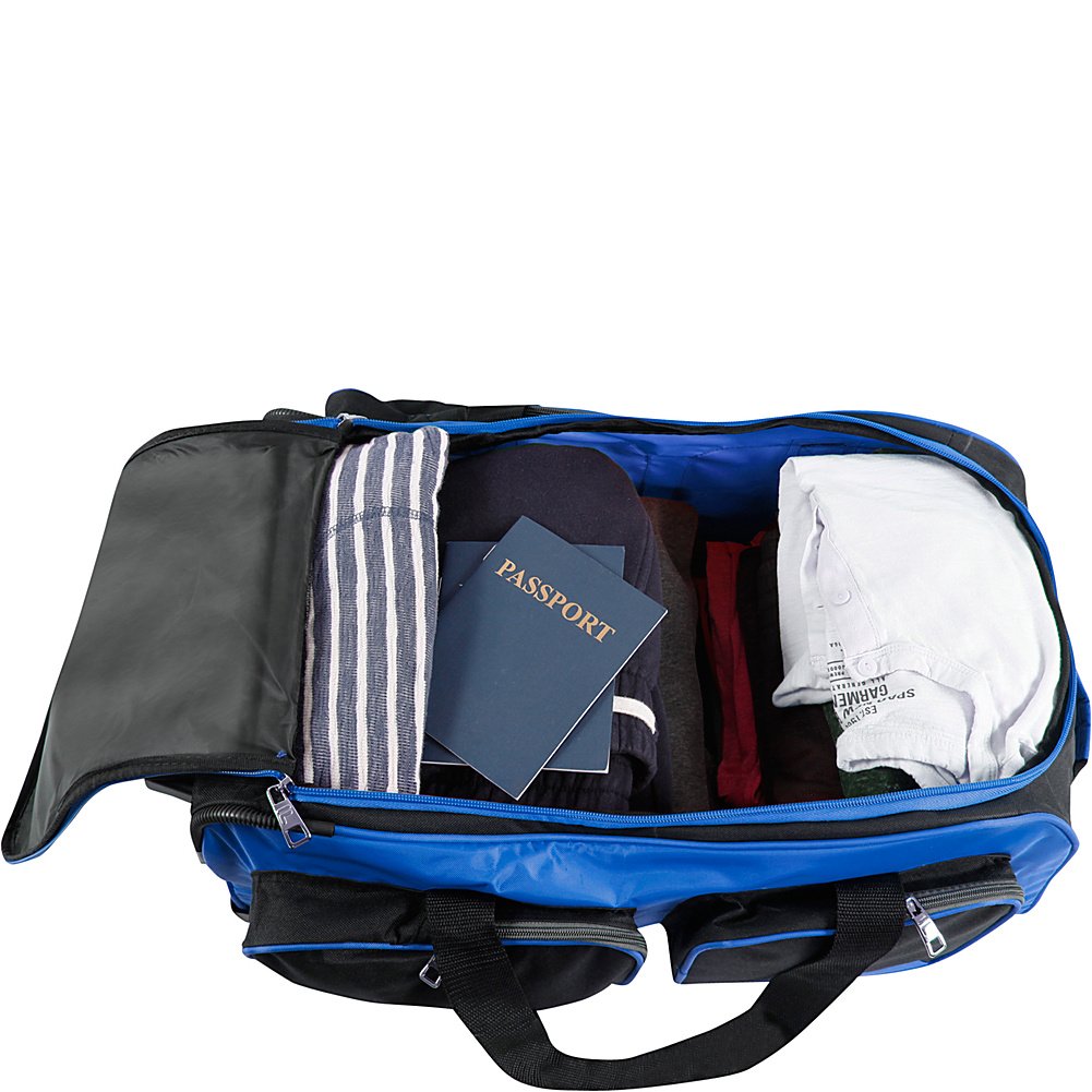 Fila 22 UltraLite Black Rolling Duffel Bag -  by Handbags Specialist Headquarter | Available at Handbags Specialist Headquarter