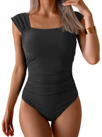 Square Neck One Piece Swimsuit