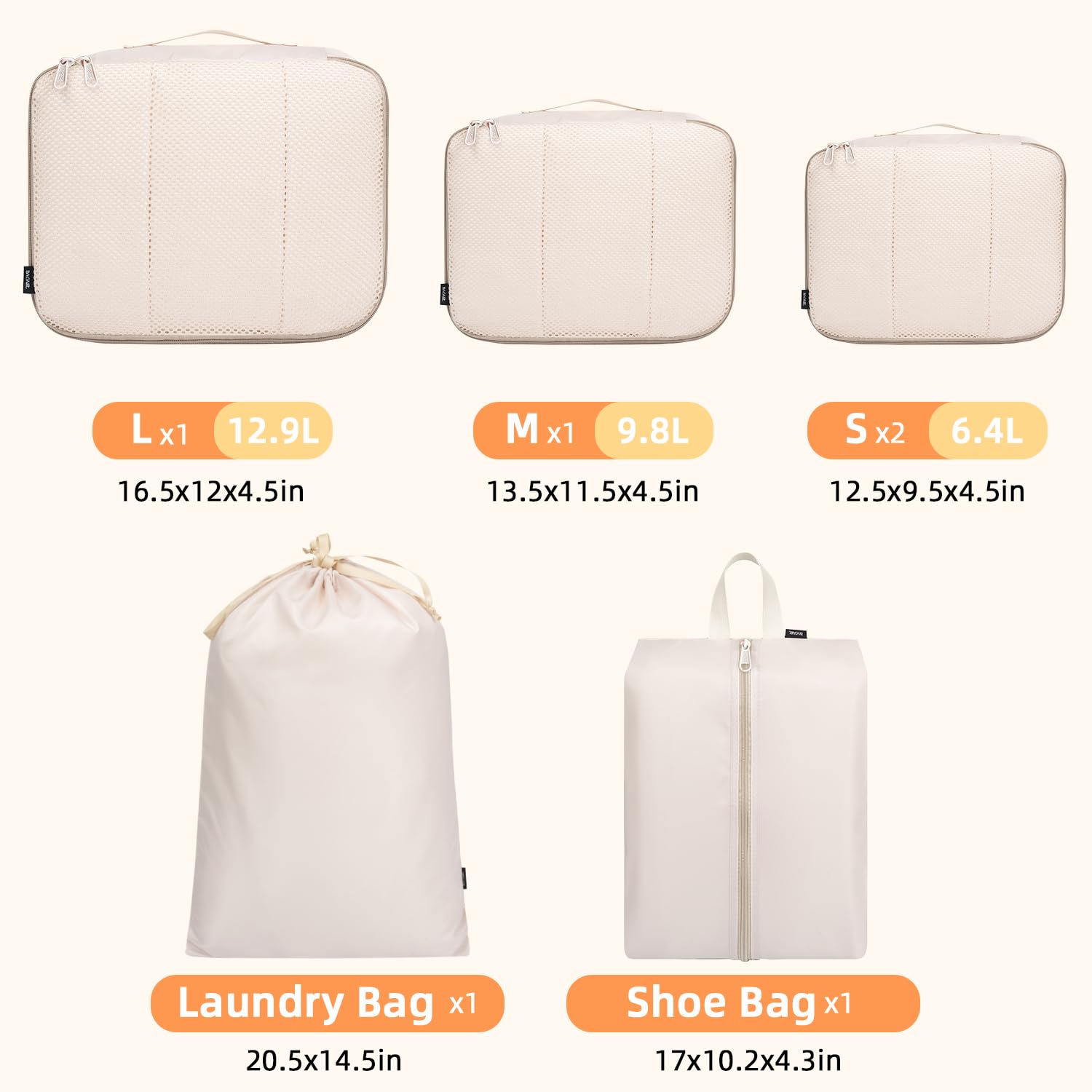 TravelMate 8-Piece Packing Cubes - Luggage Travel Bags by Handbags Specialist Headquarter | Available at Handbags Specialist Headquarter