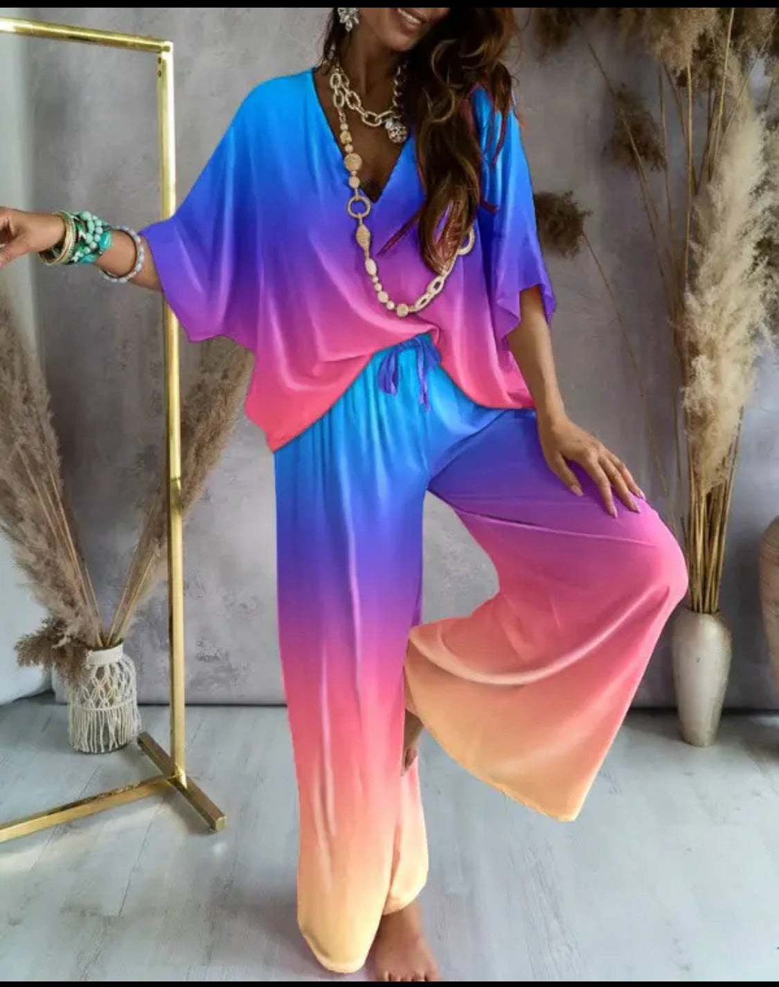 FlutterFit Women's Elegant Bat Sleeve Suit