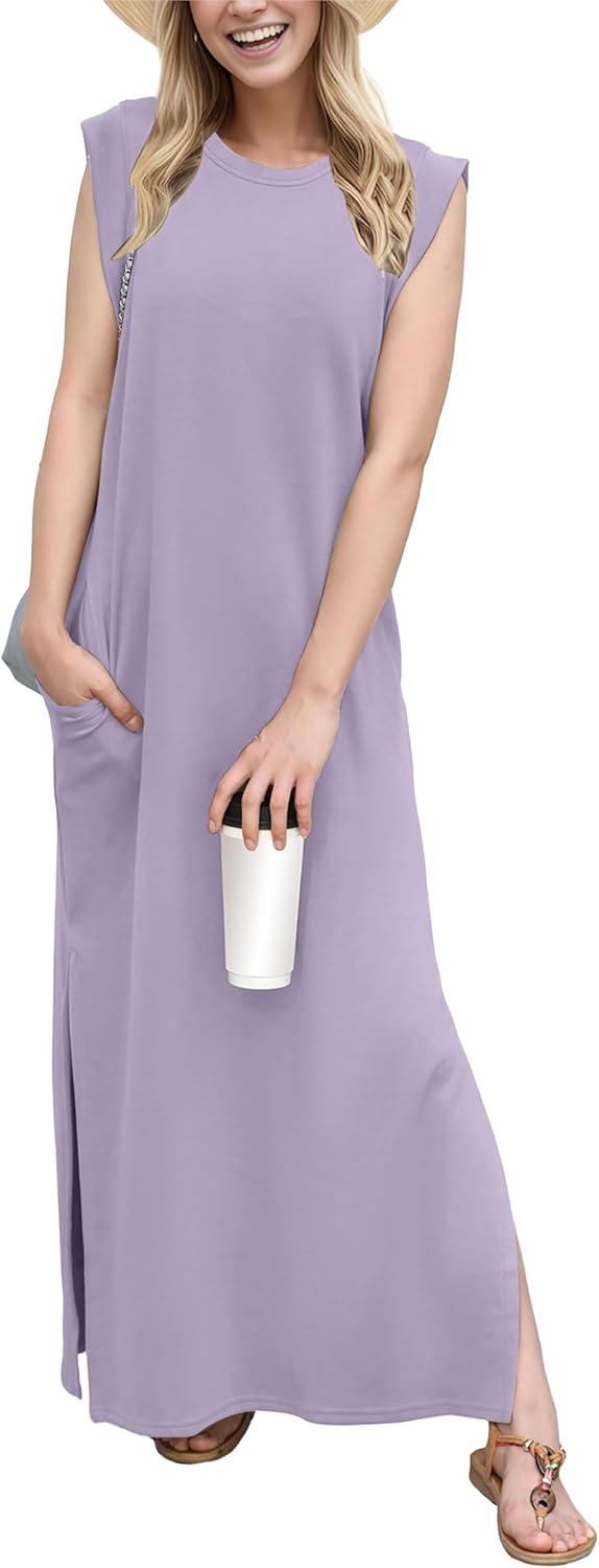 Women's Casual Maxi Dress with Pockets