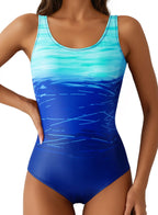 Aleumdr Womens Color Block One Piece Swimsuit