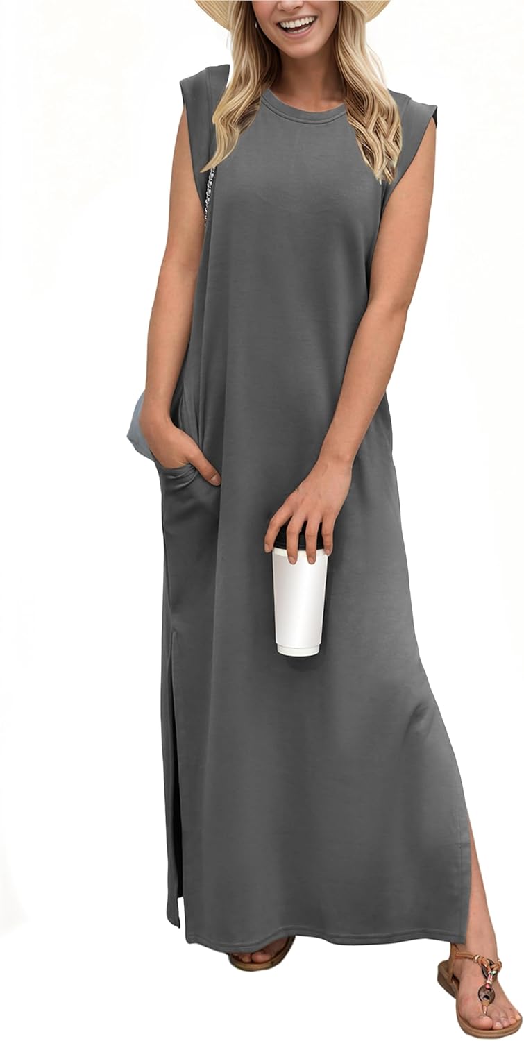 Women's Casual Maxi Dress with Pockets