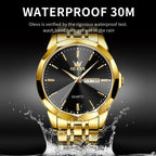 AzureGleam: Elite Men's Diamond Steel Watch