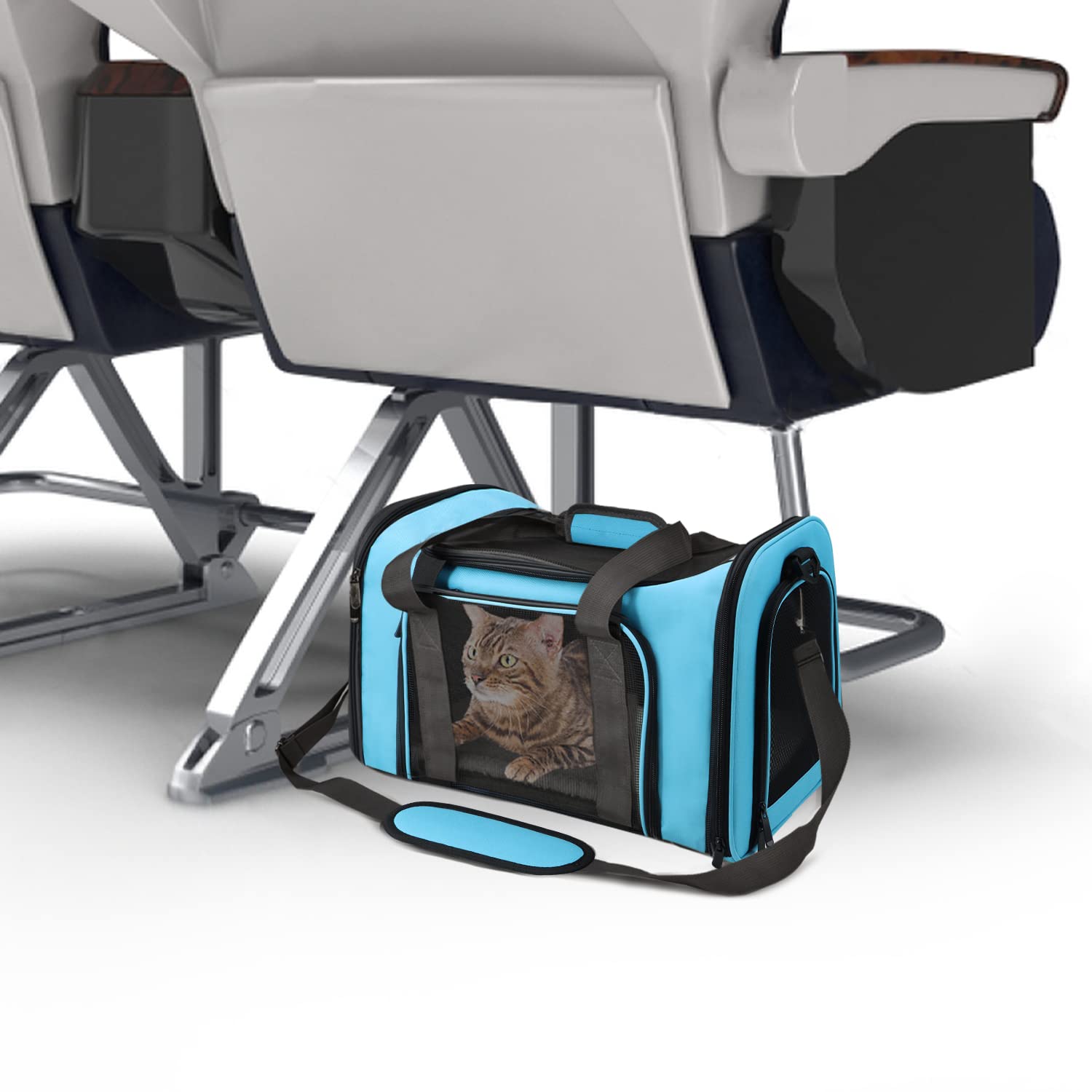 PawsVoyage: Grey TSA-Approved Pet Carrier (15lbs Max) -  by Handbags Specialist Headquarter | Available at Handbags Specialist Headquarter