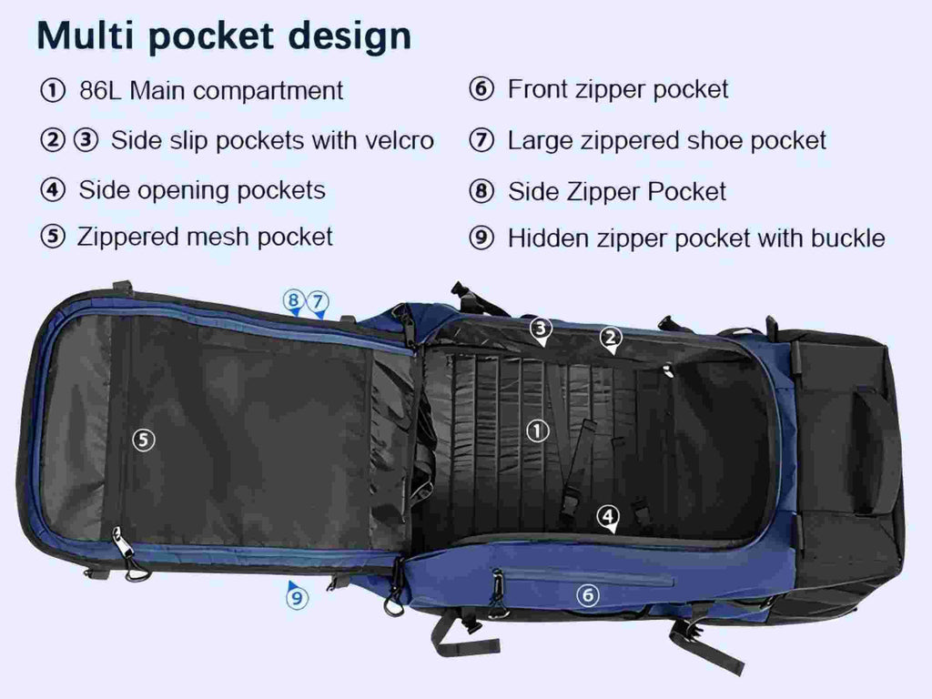 AquaRoll 29 Quilted Wheeled Duffle Backpack -  by Handbags Specialist Headquarter | Available at Handbags Specialist Headquarter