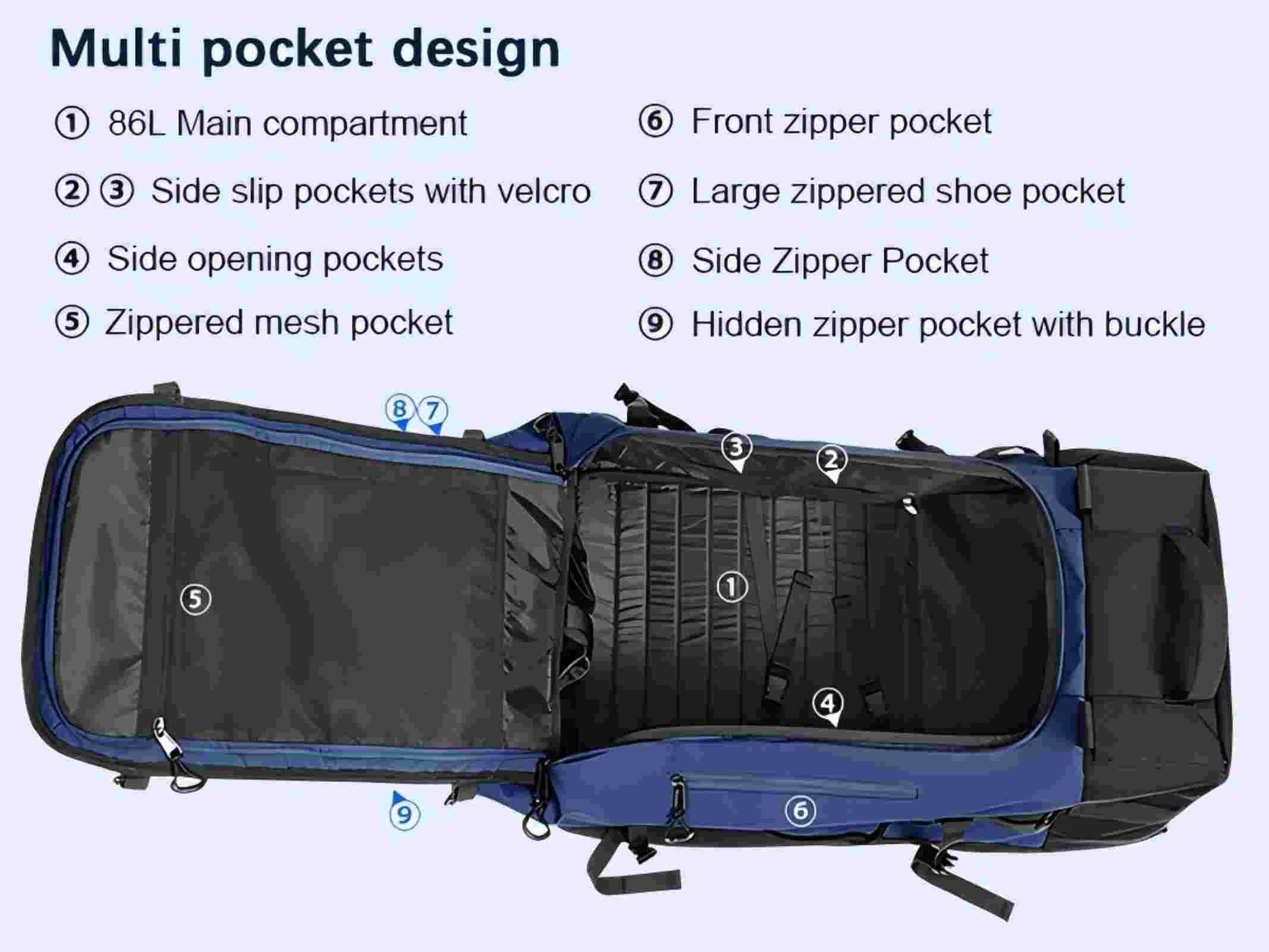 AquaRoll 29 Quilted Wheeled Duffle Backpack -  by Handbags Specialist Headquarter | Available at Handbags Specialist Headquarter