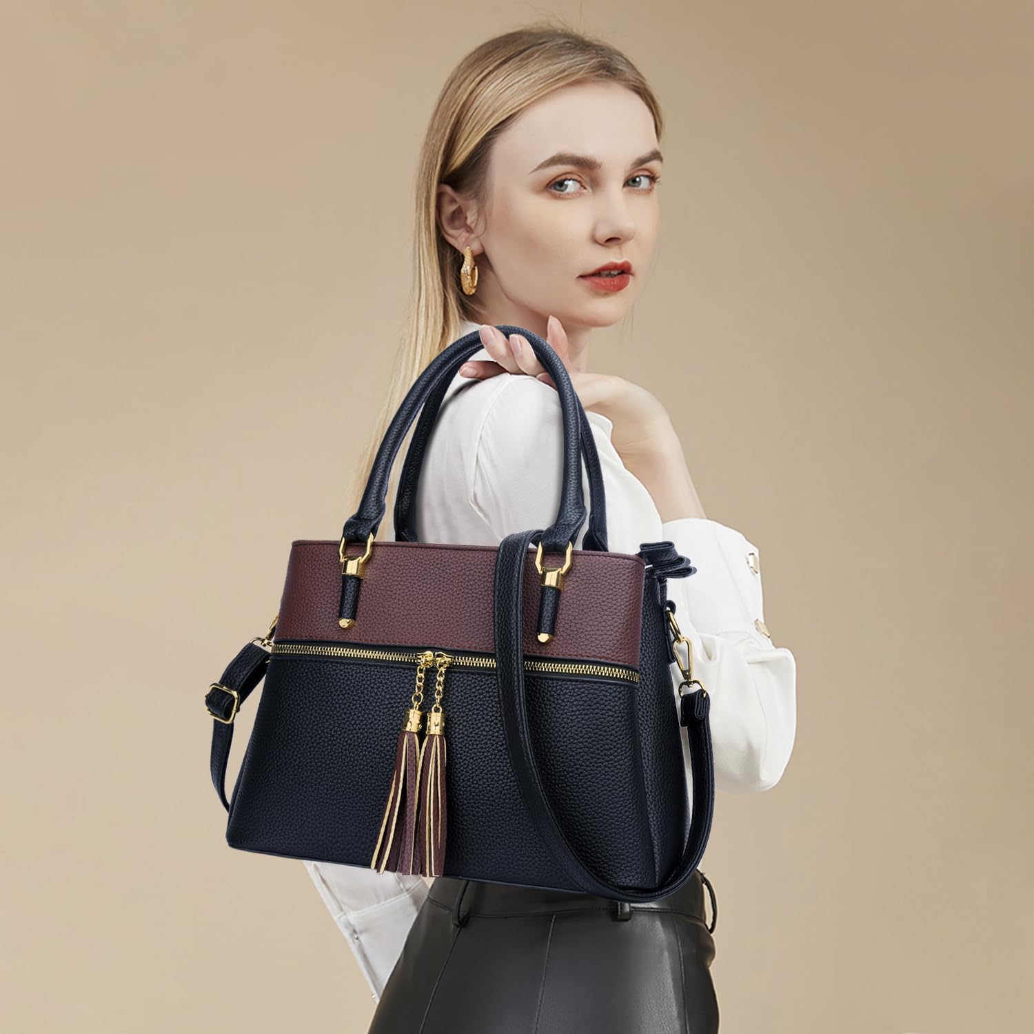 Luxe Leather Satchel & Crossbody Bags -  by Handbags Specialist Headquarter | Available at Handbags Specialist Headquarter