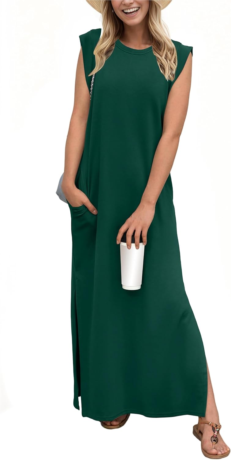 Women's Casual Maxi Dress with Pockets