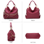 Dasein Luxe Vegan Hobo Bag with Rhinestones - Bucket Bag by Handbags Specialist Headquarter | Available at Handbags Specialist Headquarter