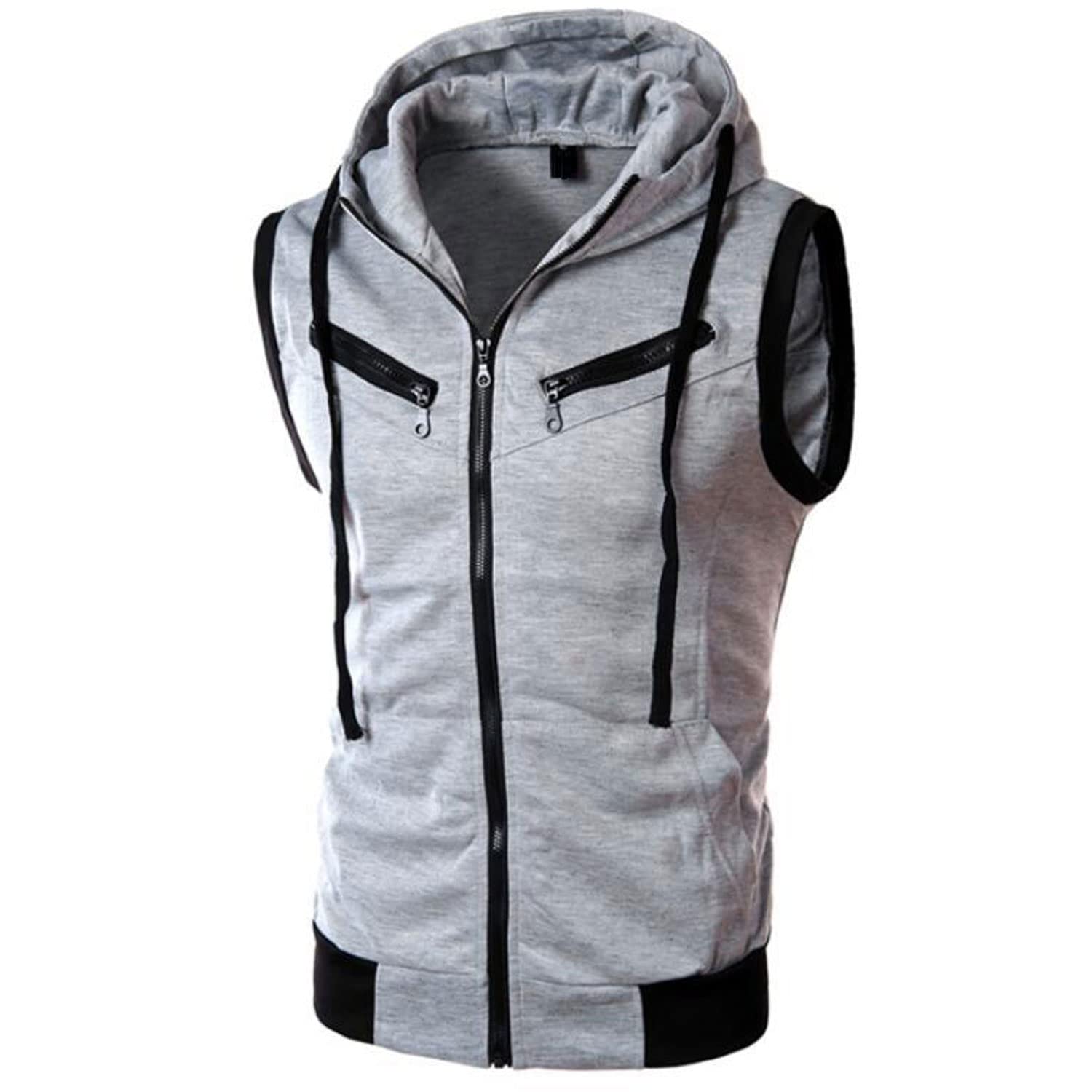 PrevFit Men's Sleeveless Zip-Up Hoodie Vest