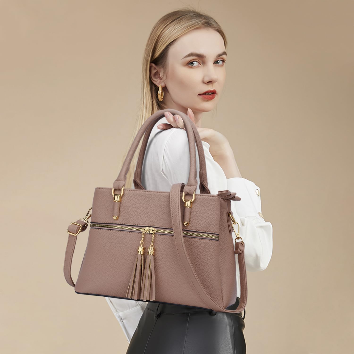 Luxe Leather Satchel & Crossbody Bags -  by Handbags Specialist Headquarter | Available at Handbags Specialist Headquarter