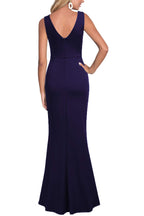 Sleeveless V Neck Evening Dress