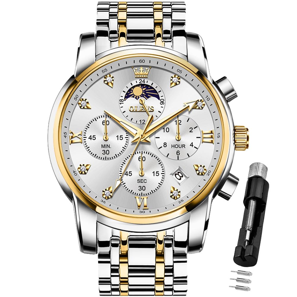AzureGleam: Elite Men's Diamond Steel Watch