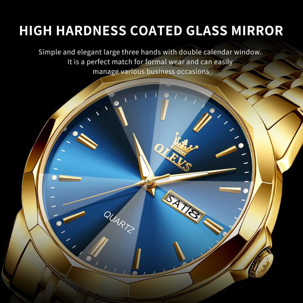 AzureGleam: Elite Men's Diamond Steel Watch