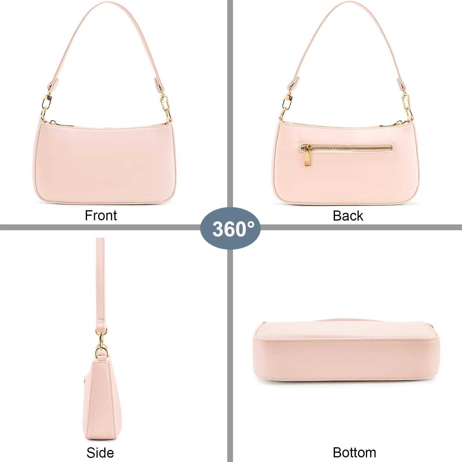 Retro Vegan Leather Shoulder Bag -  by Handbags Specialist Headquarter | Available at Handbags Specialist Headquarter