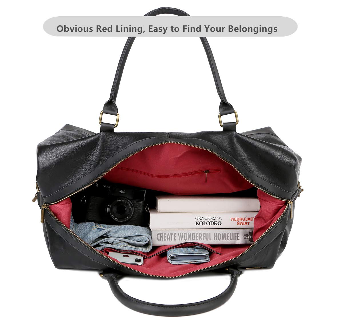 BAOSHA Vegan Leather Oversized Duffel Bag