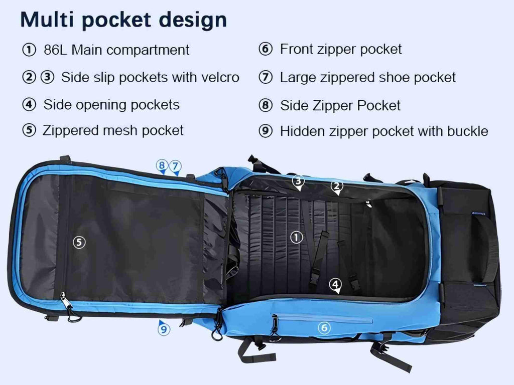 AquaRoll 29 Quilted Wheeled Duffle Backpack -  by Handbags Specialist Headquarter | Available at Handbags Specialist Headquarter