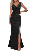 Sleeveless V Neck Evening Dress