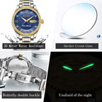 OLEVS Luxe: Men's Golden Dial Quartz Business Watch