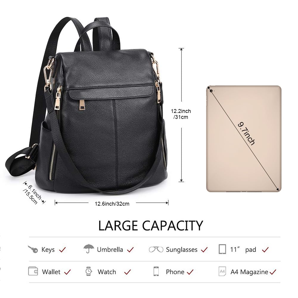Kattee Women's Luxe Anti-Theft Leather Backpack Bag - Backpack Bags by Handbags Specialist Headquarter | Available at Handbags Specialist Headquarter