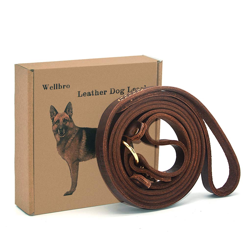 BronzeBark Slip Lead: Real Leather Adjustable Leash -  by Handbags Specialist Headquarter | Available at Handbags Specialist Headquarter