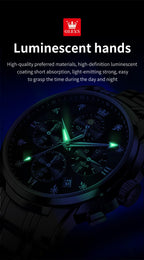 AzureGleam: Elite Men's Diamond Steel Watch