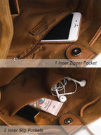 AFKOMST Chic Leather Bucket & Crossbody Bag Set -  by Handbags Specialist Headquarter | Available at Handbags Specialist Headquarter